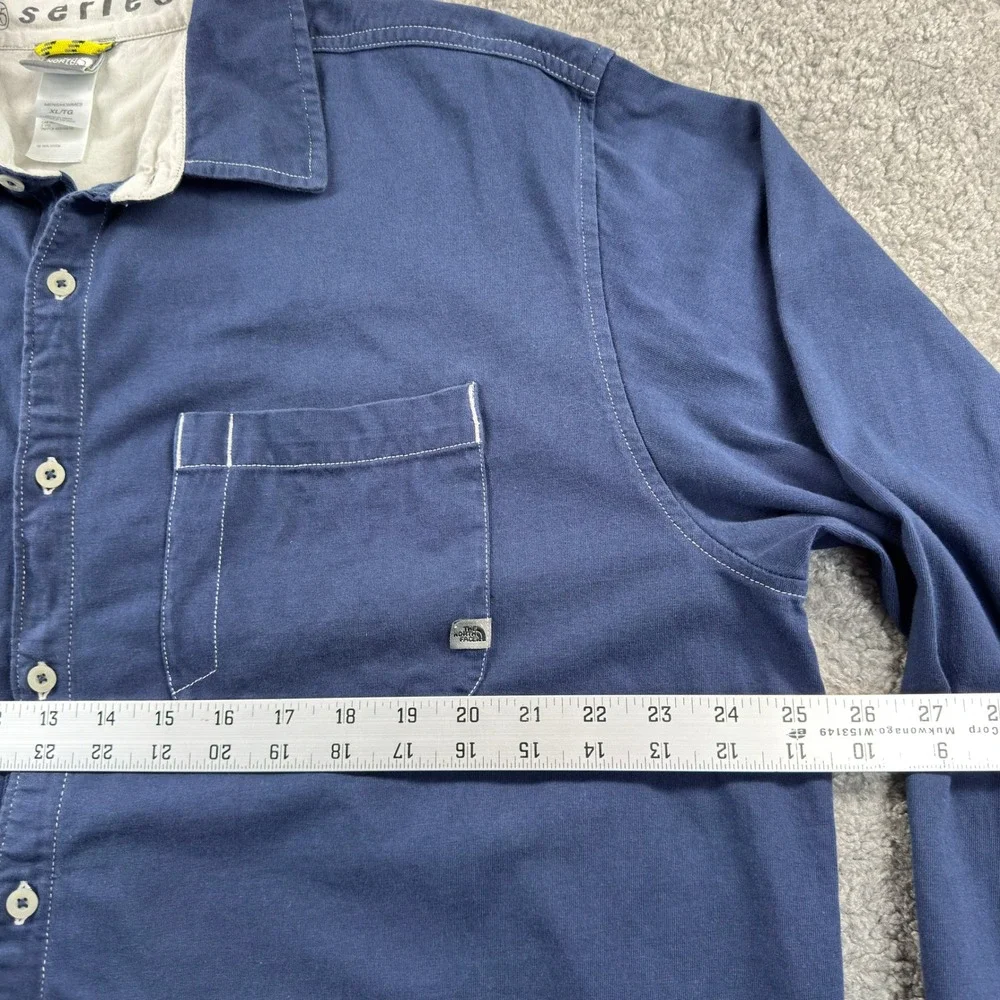 The North Face A5 Series Button Up Shirt Mens XL/TG Navy Blue Long Sleeve Preppy
